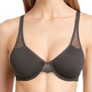 Body by Wacoal 2.0 Underwire Seamless Convertible Bra 34B Black Mesh Detail